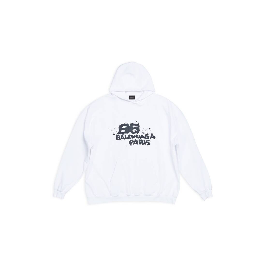 Men's Hand Drawn Bb Icon Hoodie Large Fit in White - 1