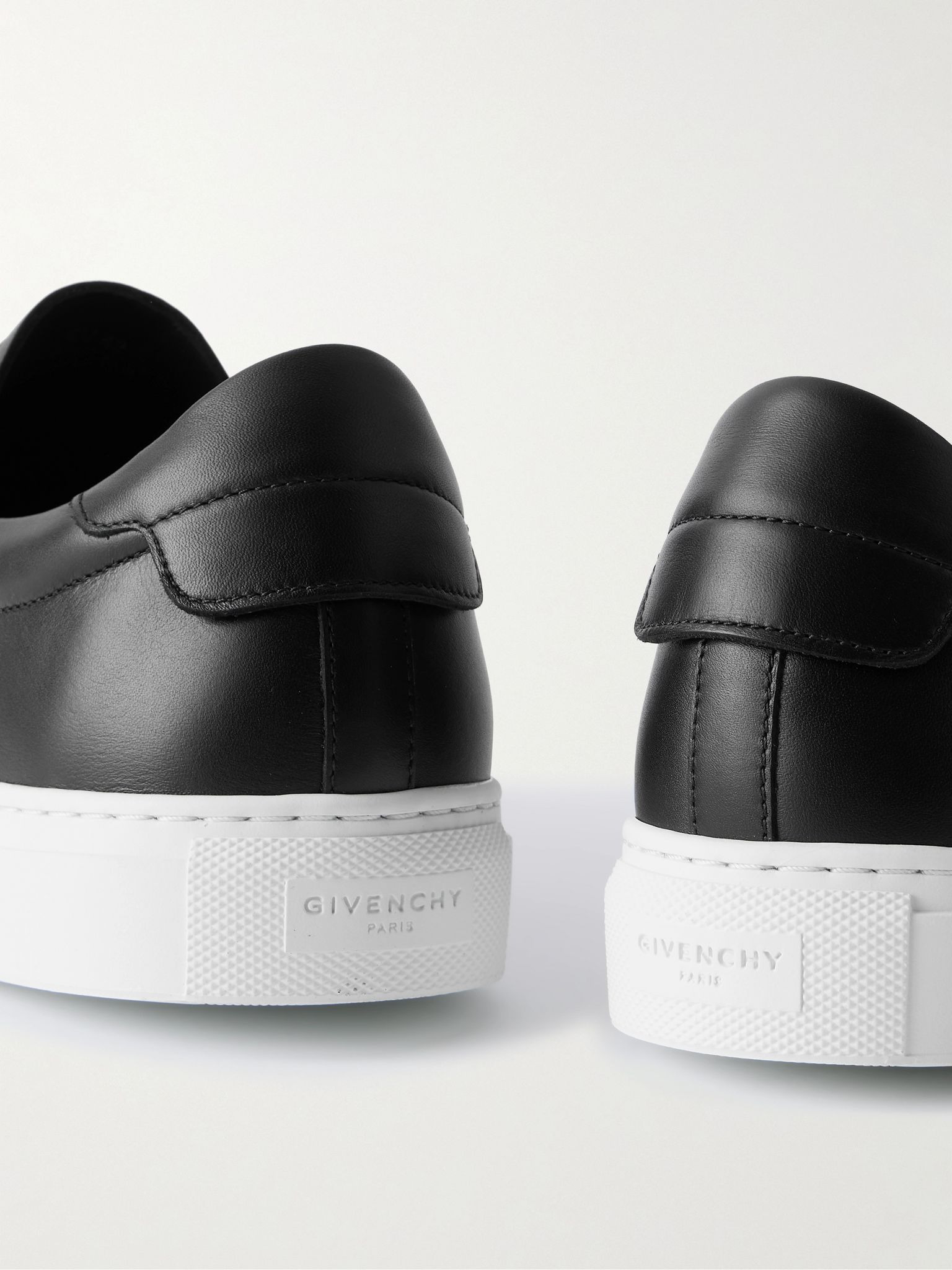 Urban Street Logo-Appliquéd Webbing-Trimmed Leather Slip-On Sneakers Black - 5
