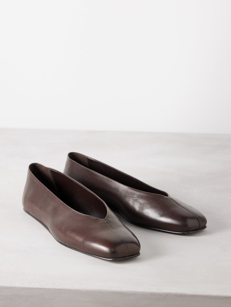 The Row Eva Two leather ballet flats matchesfashion REVERSIBLE