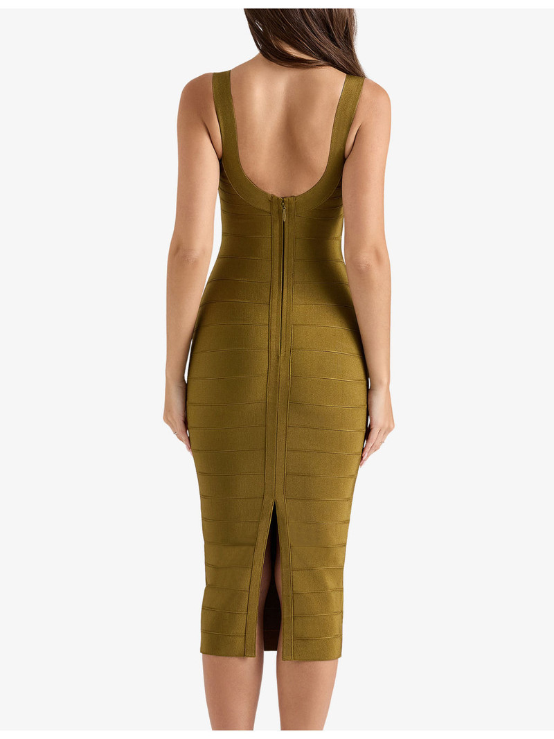 The Sculpt Halter-Neck Bandage Stretch-Woven Midi Dress 4