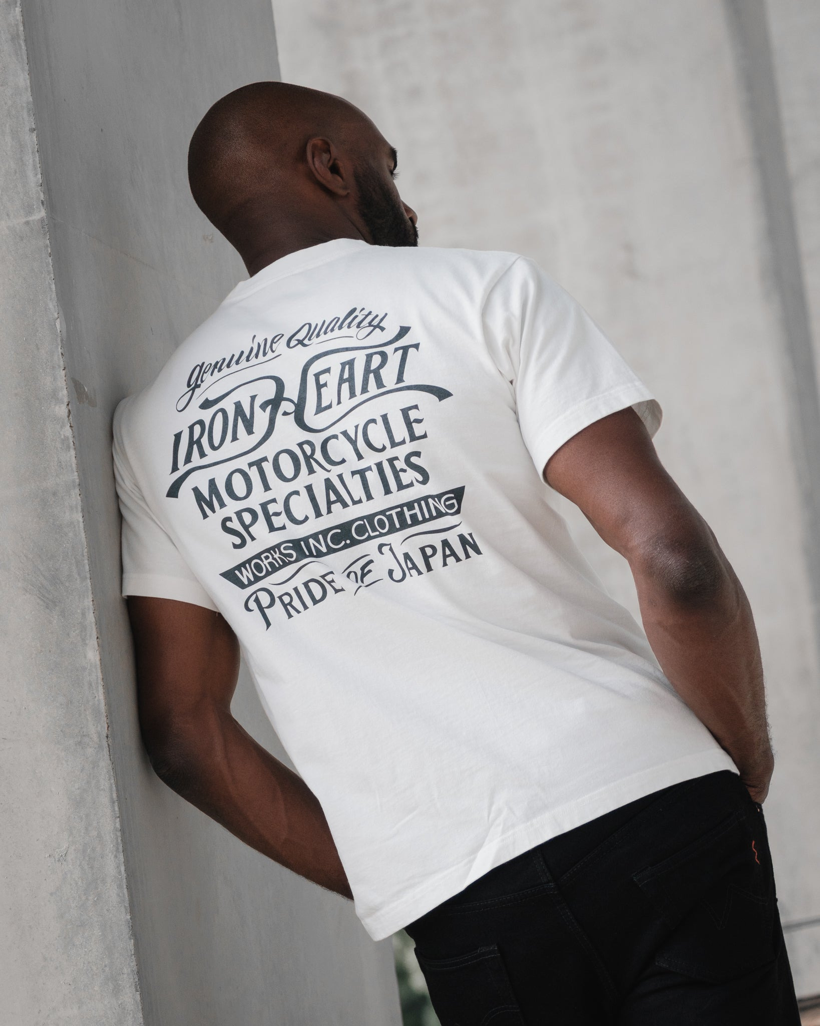 7.5OZ PRINTED LOOPWHEEL CREW NECK T-SHIRT - WHITE - 4