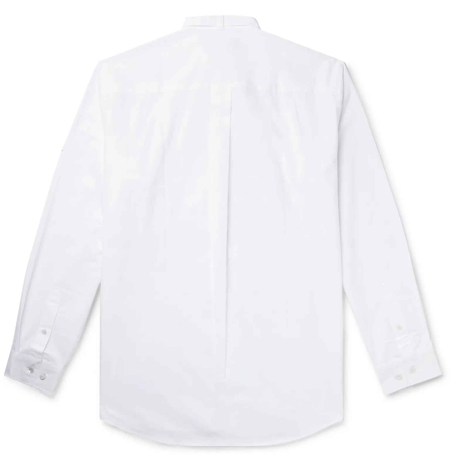 Grandad-Collar Tie-Detailed Cotton Shirt - 3