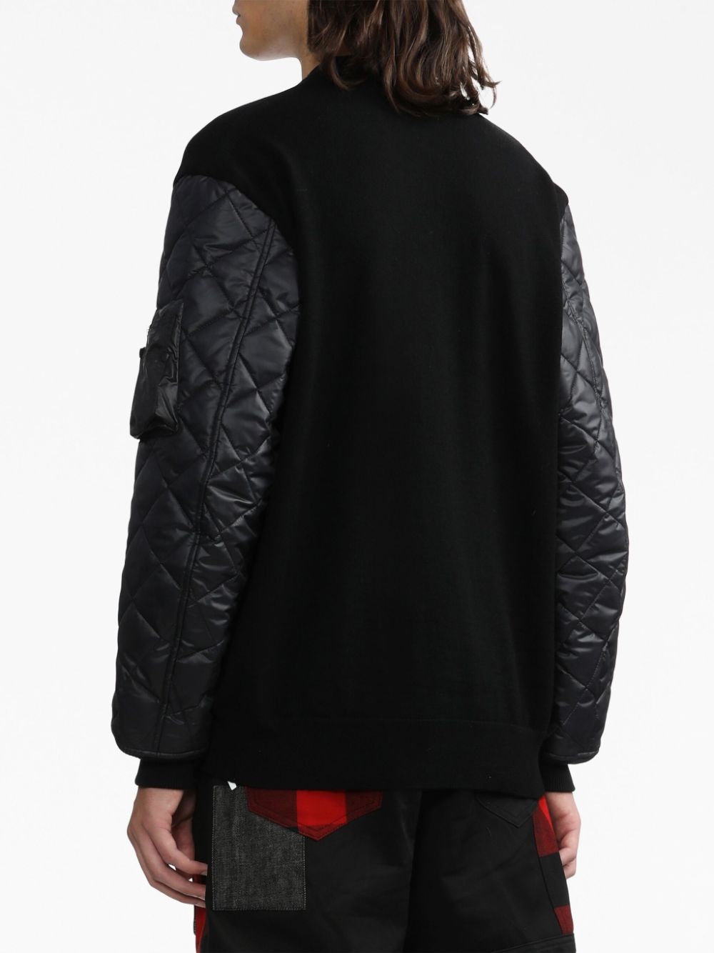 padded-panels crew-neck sweatshirt - 4