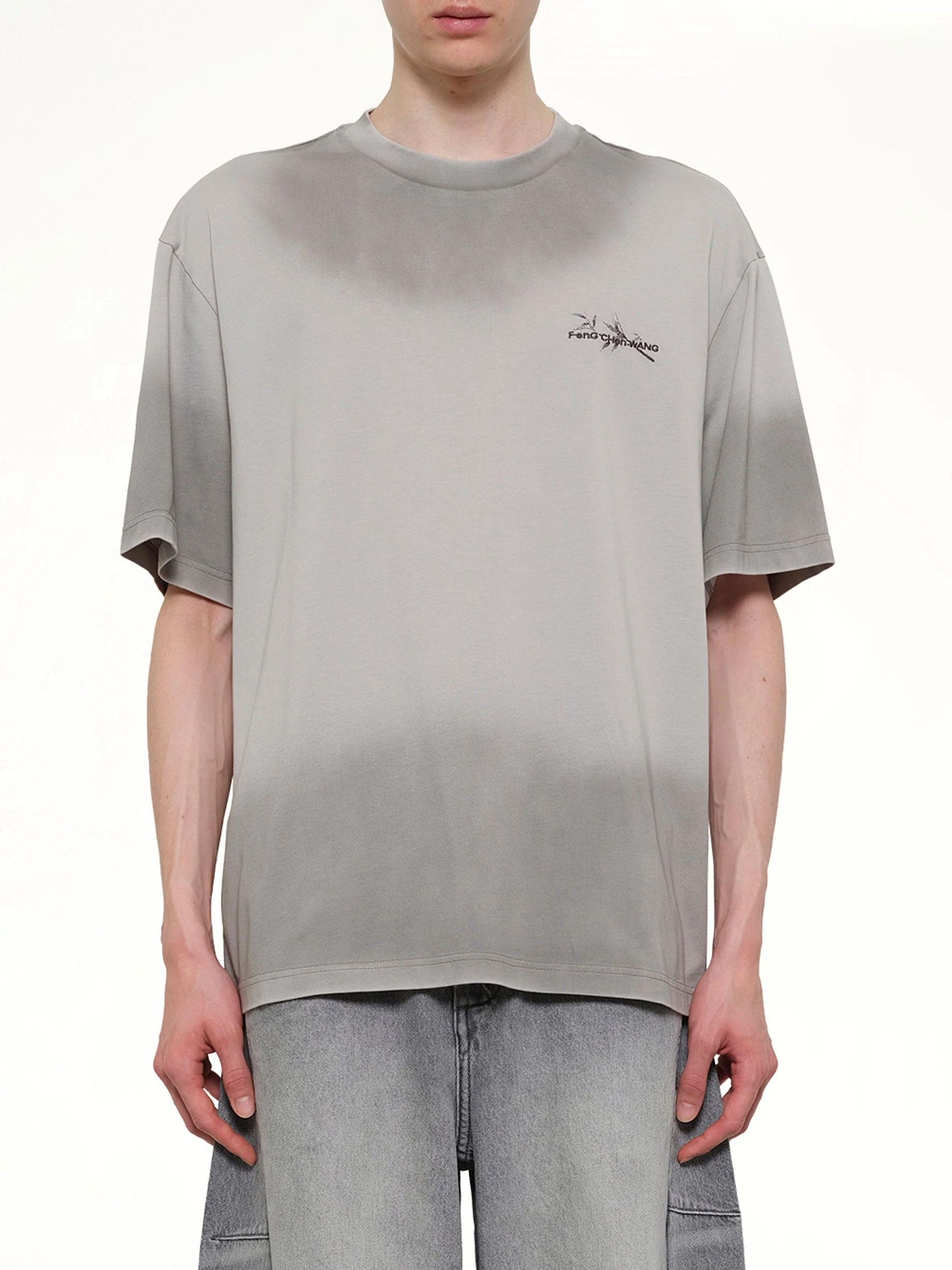 Spray Painted Logo T-Shirt in Grey - 1