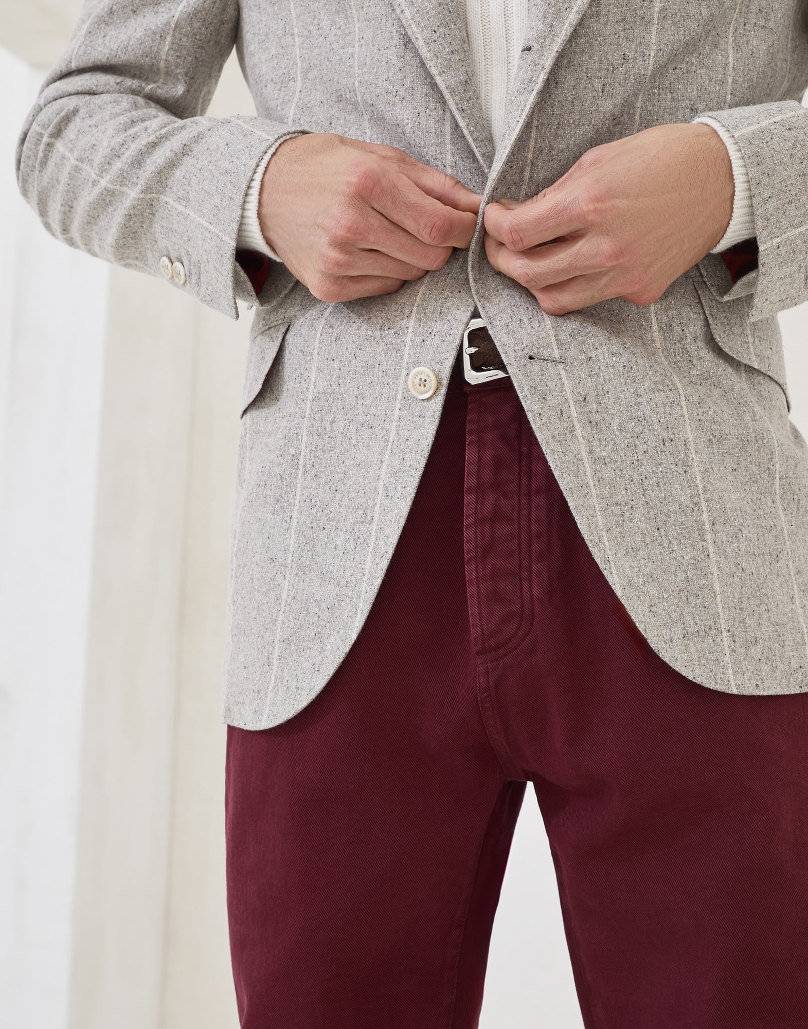 Garment-dyed leisure fit five-pocket trousers in denim - 3