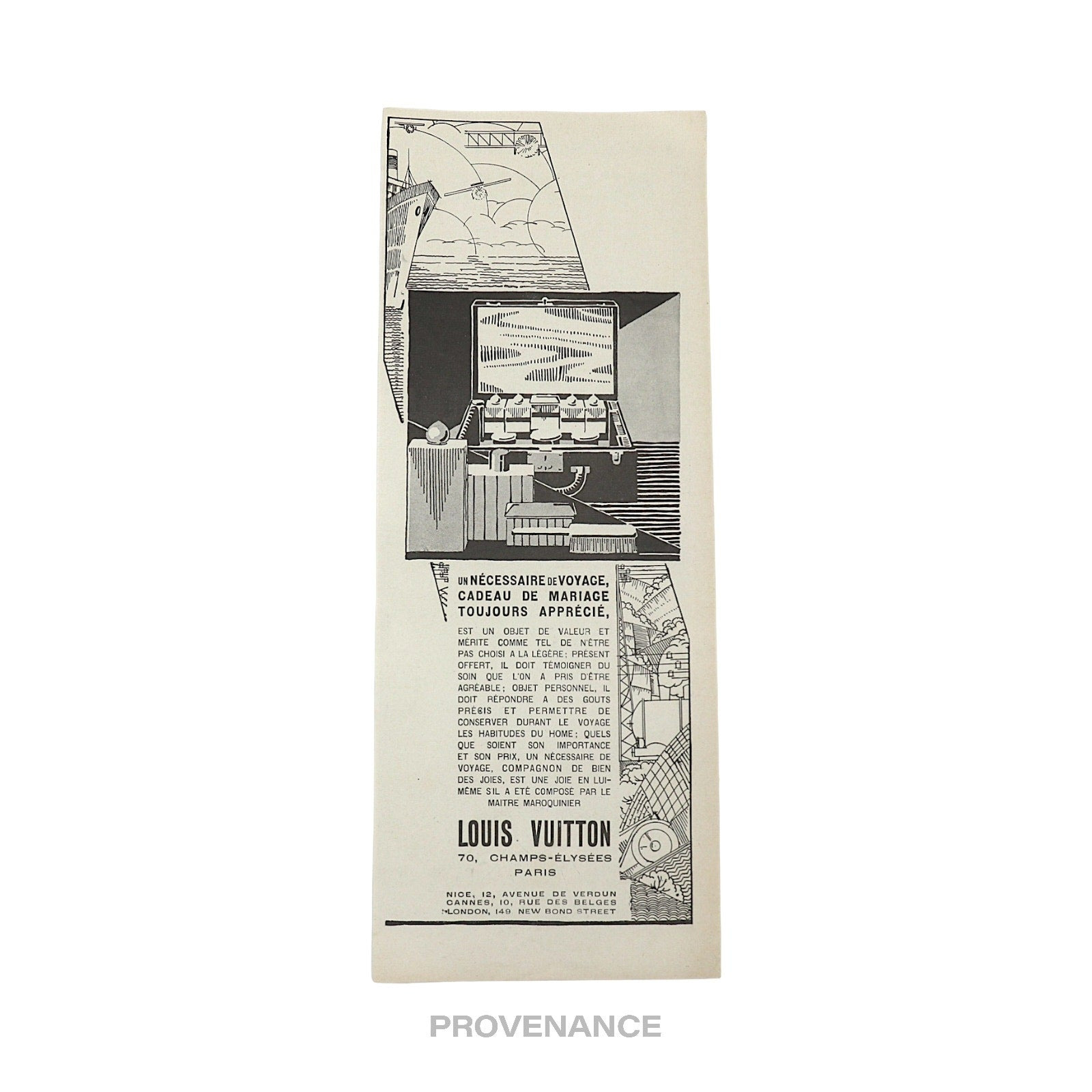 Louis Vuitton Antique Vintage Newsprint Ad - Travel Vanity Case - 4