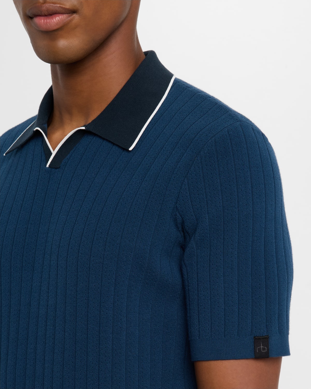 Men's Sanford Ribbed Johnny Collar Polo Sweater - 5