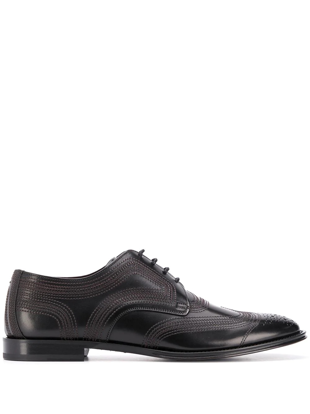 brogue-detailed Derby shoes - 1