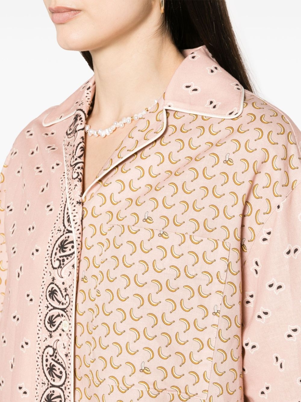 mix-print camp-collar shirt - 5