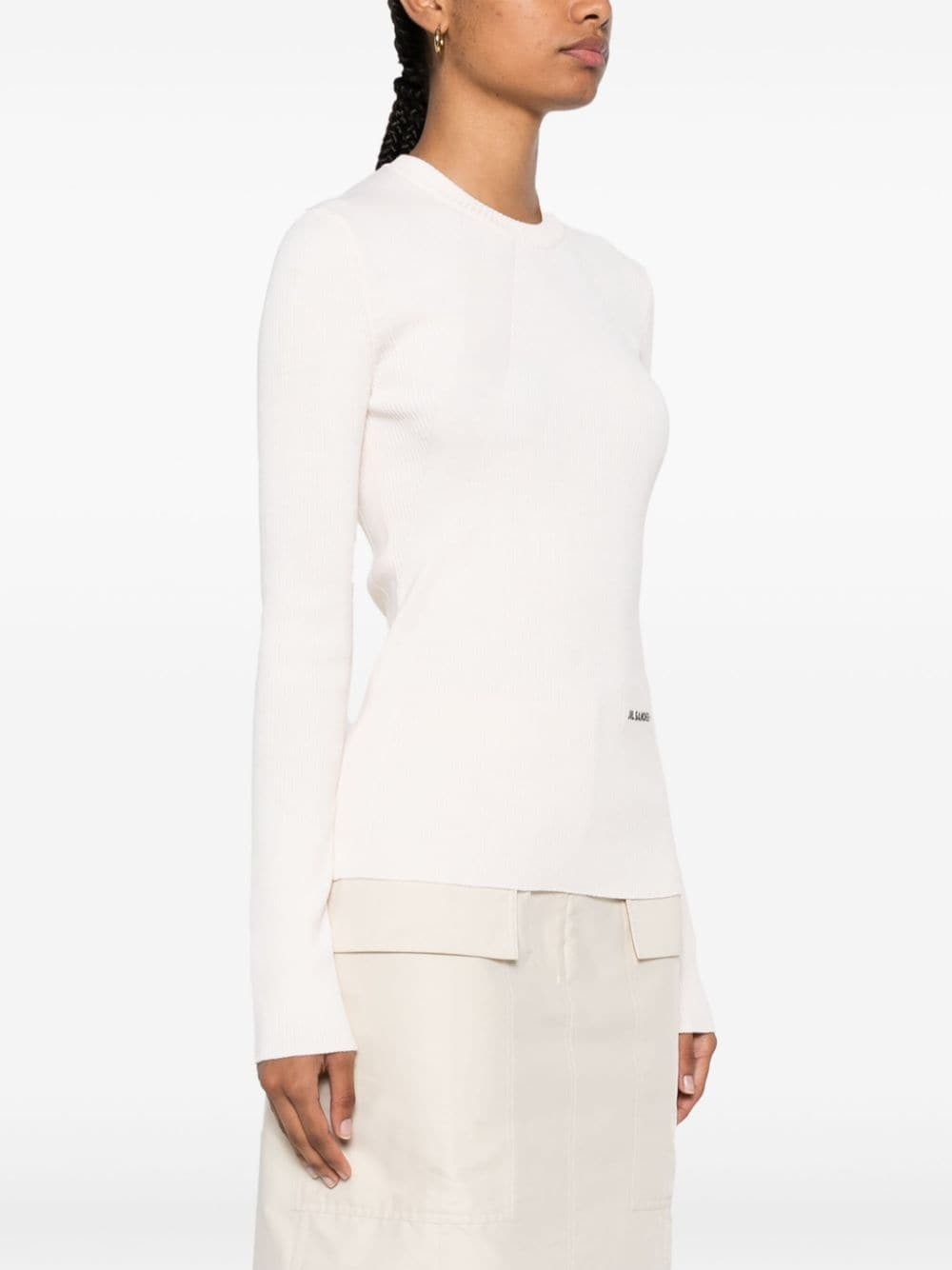 logo-patch ribbed-knit top - 3