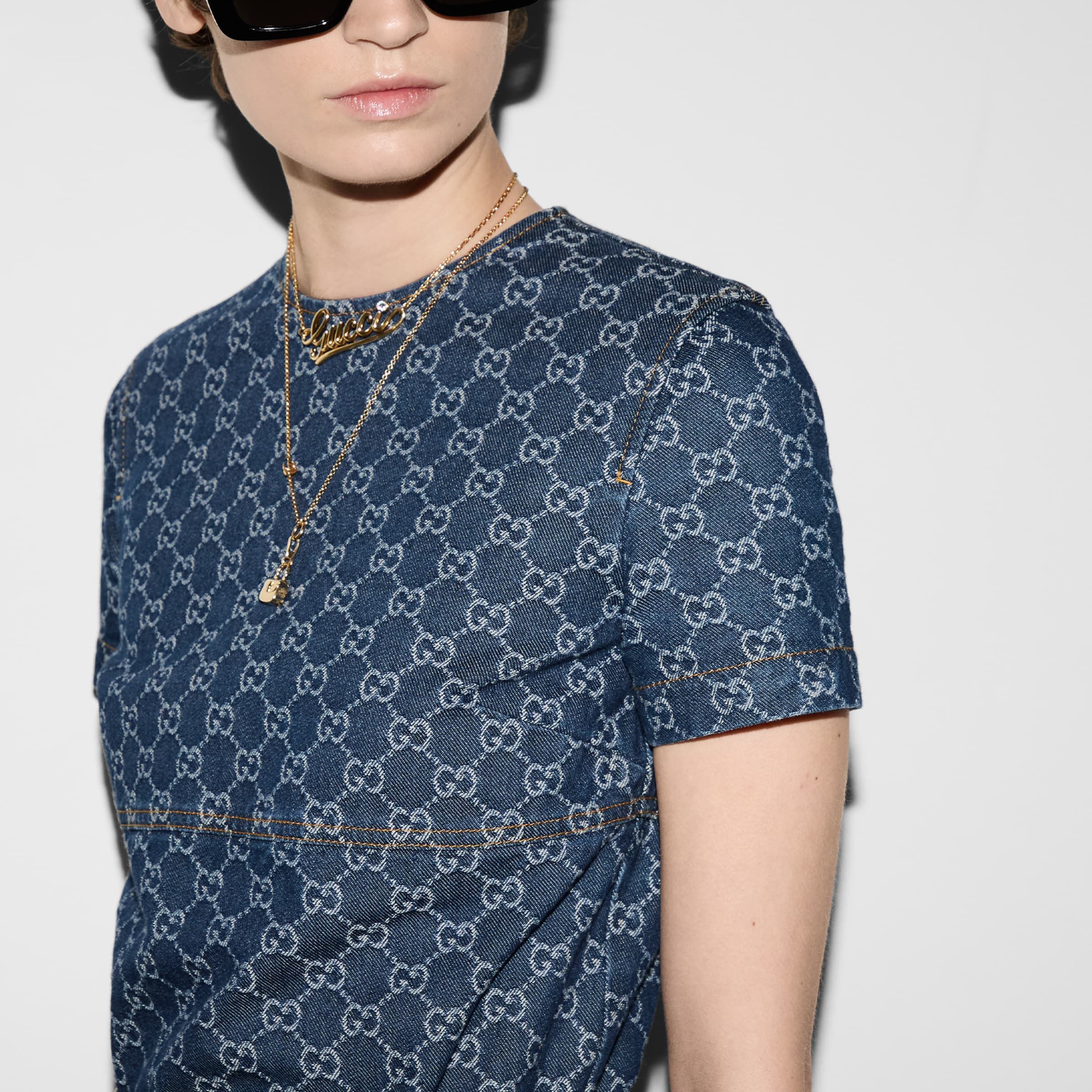 GG denim jacquard dress - 5