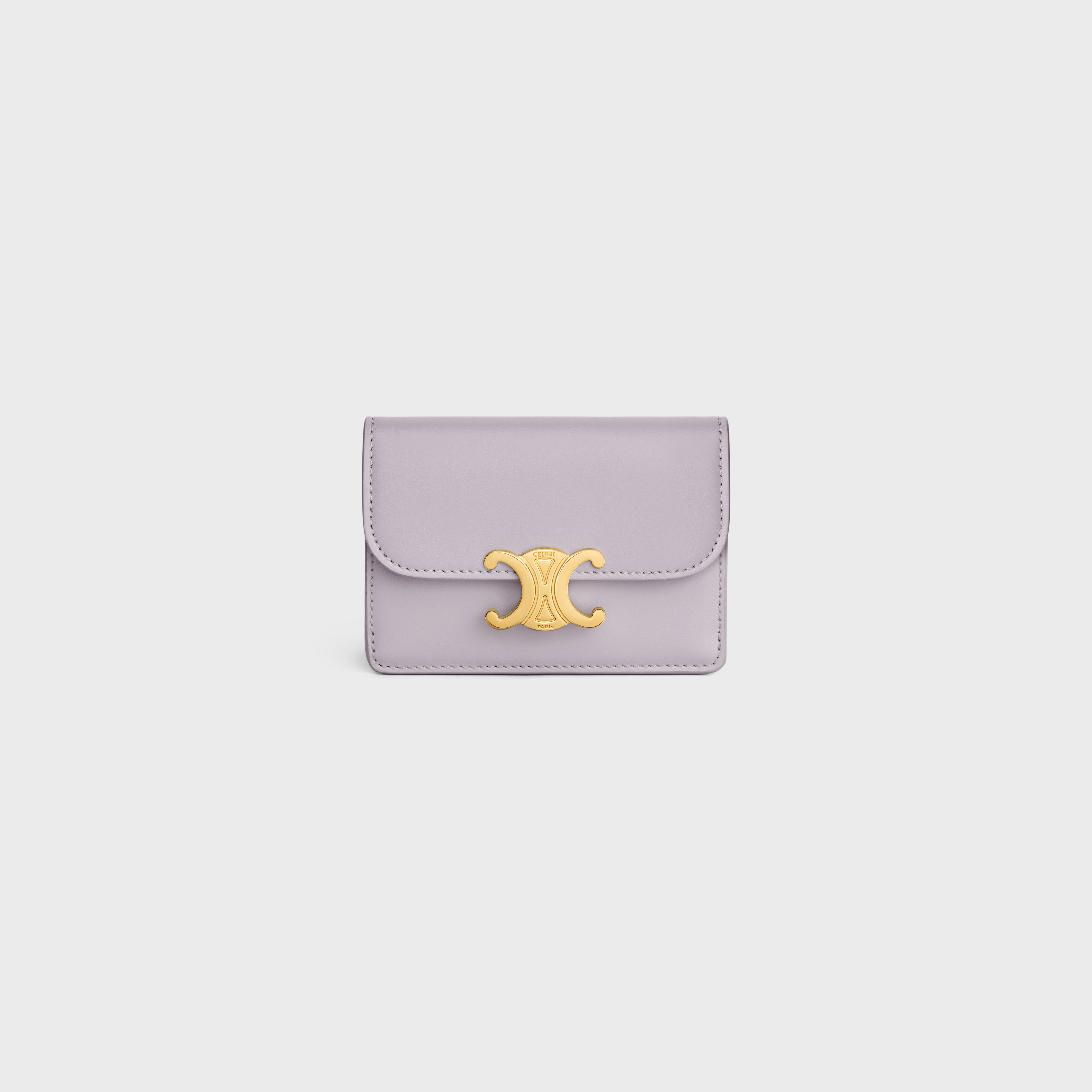 CARD HOLDER WITH FLAP TRIOMPHE in Shiny calfskin - 1