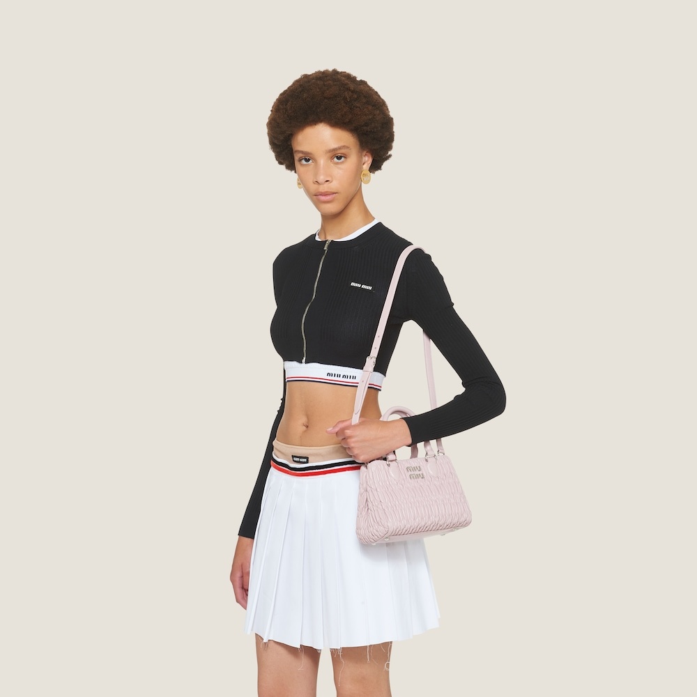 Miu Crystal nappa leather handbag - 1