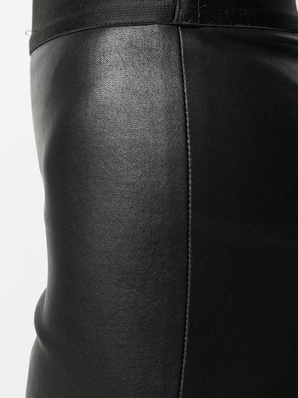 high-waisted leather leggings - 5