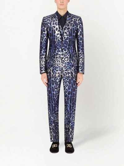 Dolce & Gabbana leopard-print three-piece suit outlook