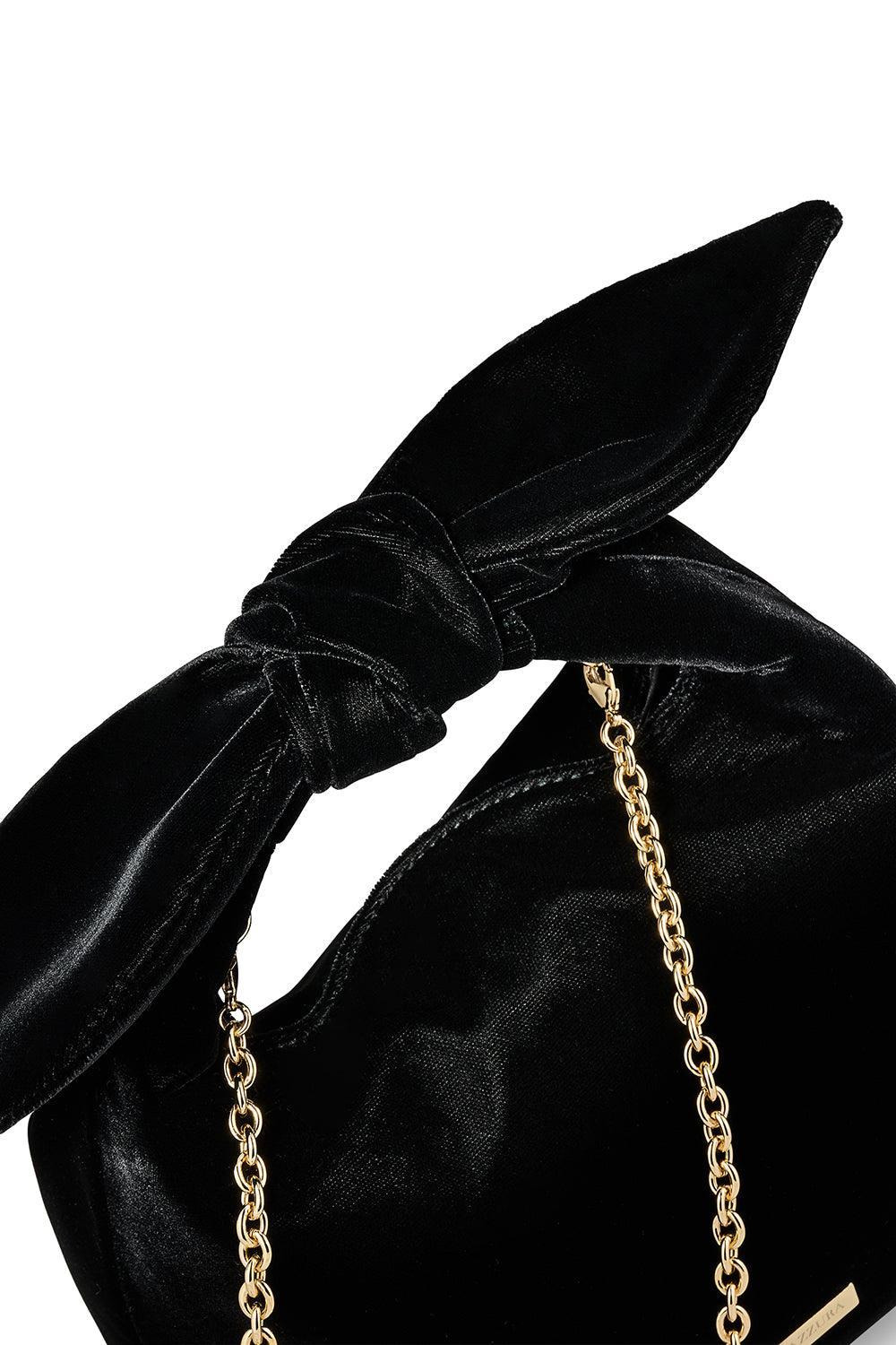 Bow Tie Hobo Mini Bag - Black Light Gold - 5