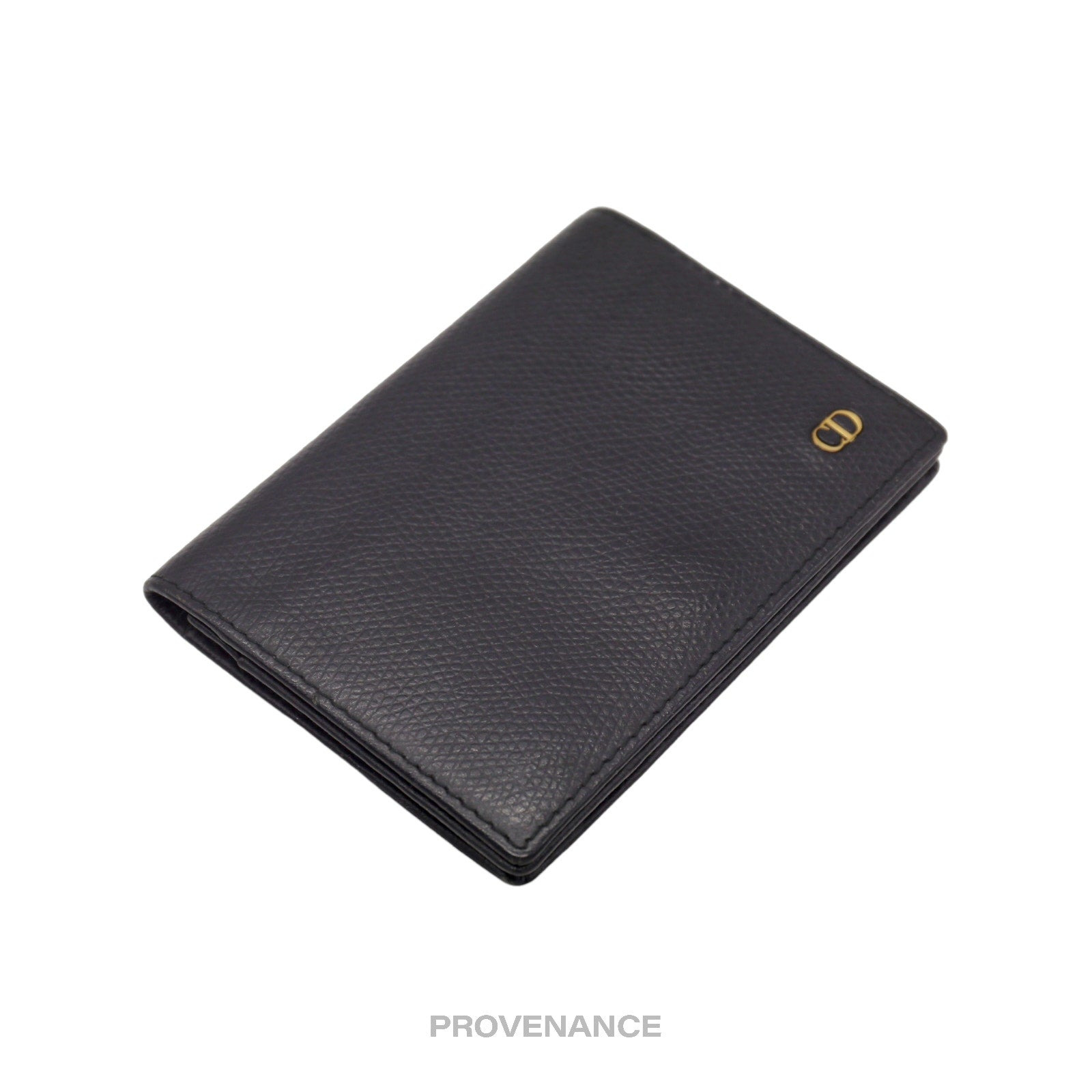 Christian Dior CD Card Wallet - Navy Grained Leather - 4