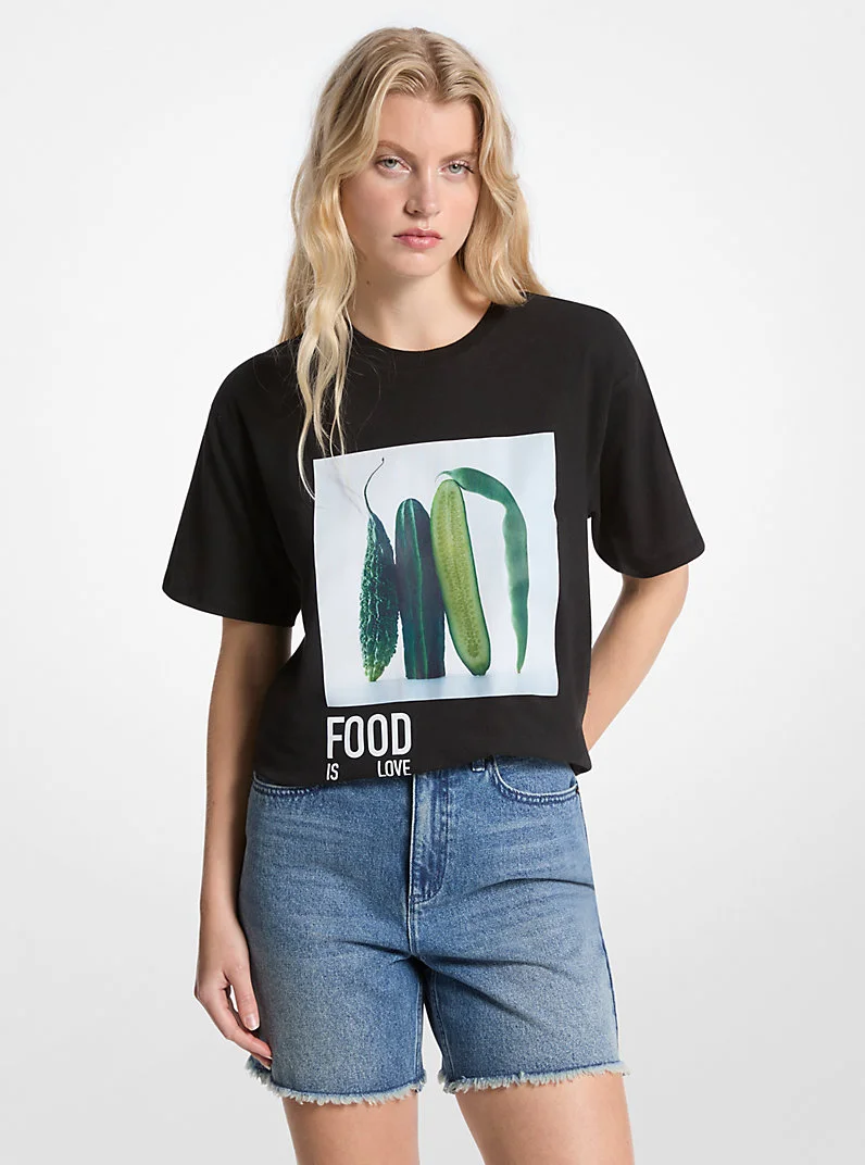 Watch Hunger Stop Cotton and Linen Blend T-Shirt - 1