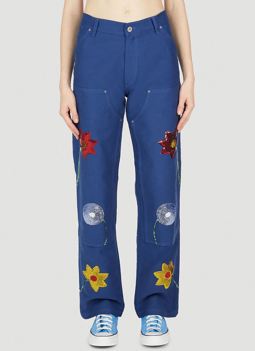 Embroidered Cargo Pants - 1