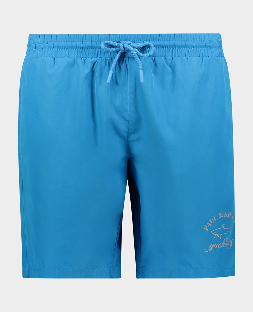 Swim Shorts With Reflective Printed Logo - 1