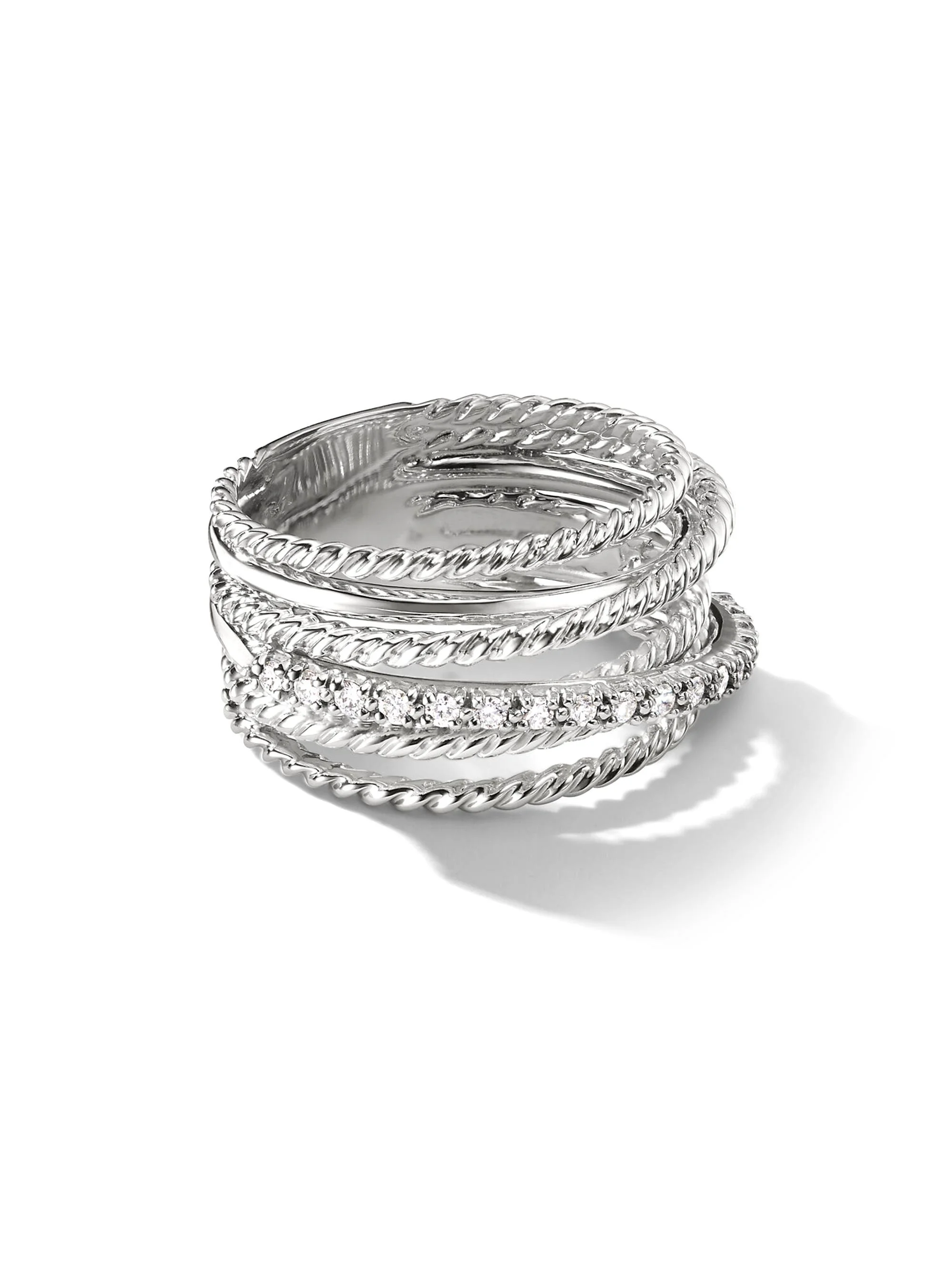Women's Crossover Ring in Sterling Silver - Sterling Silver - 1