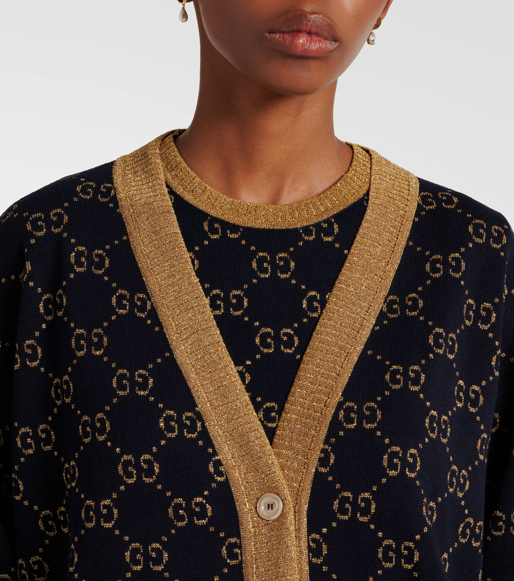 Cotton-blend lamé cardigan - 4