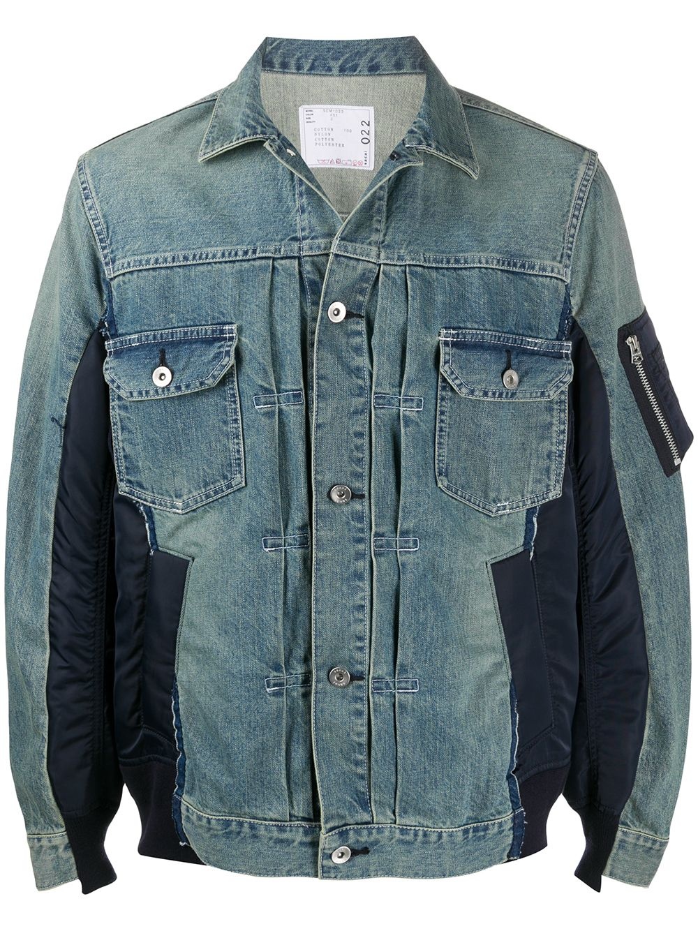 panelled denim jacket - 1