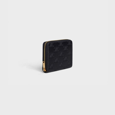 CELINE TRIOMPHE COMPACT ZIPPED WALLET IN EMBOSSED SMOOTH CALFSKIN outlook