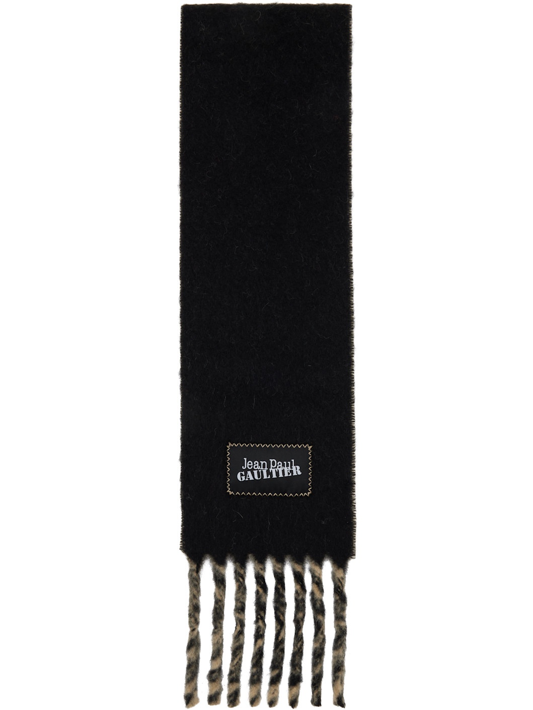 Beige & Black Alpaca Scarf - 1