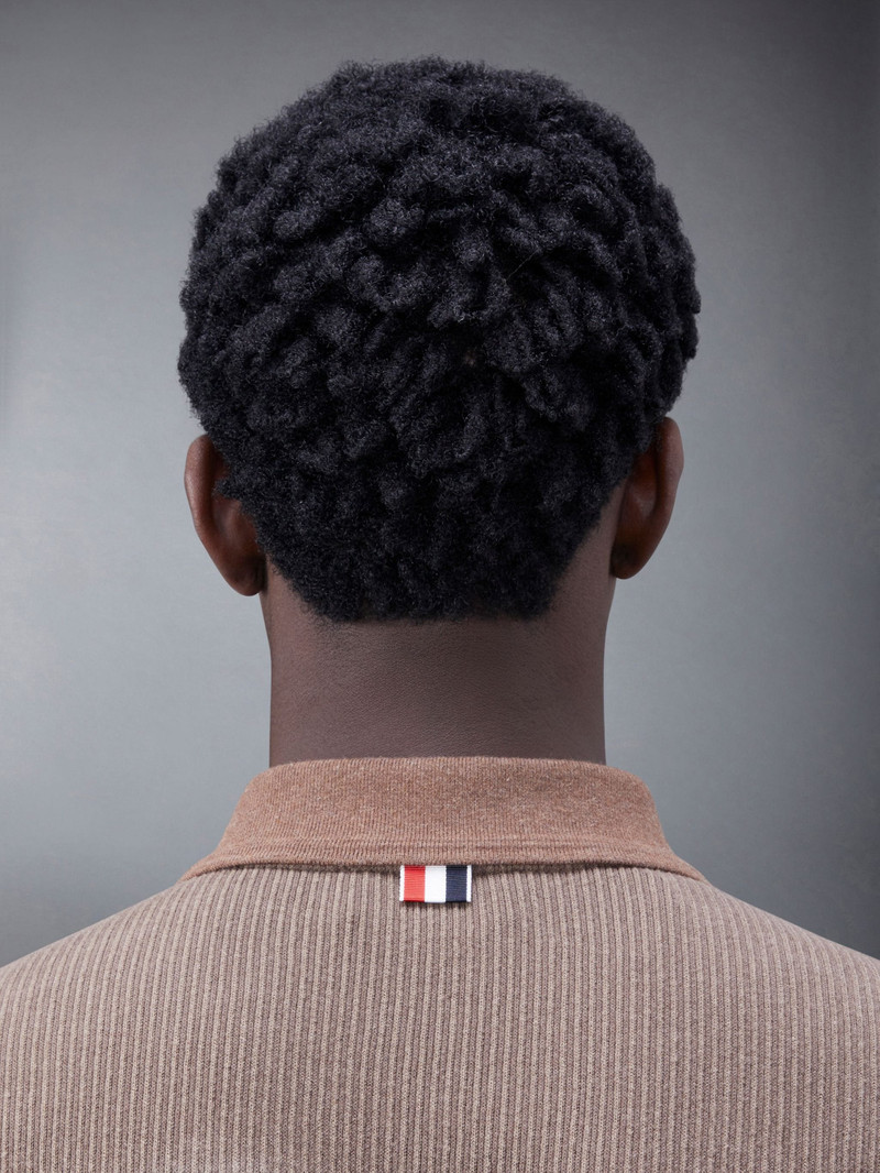 Thermal Rib Ottoman Stripe Short Sleeve Polo 4