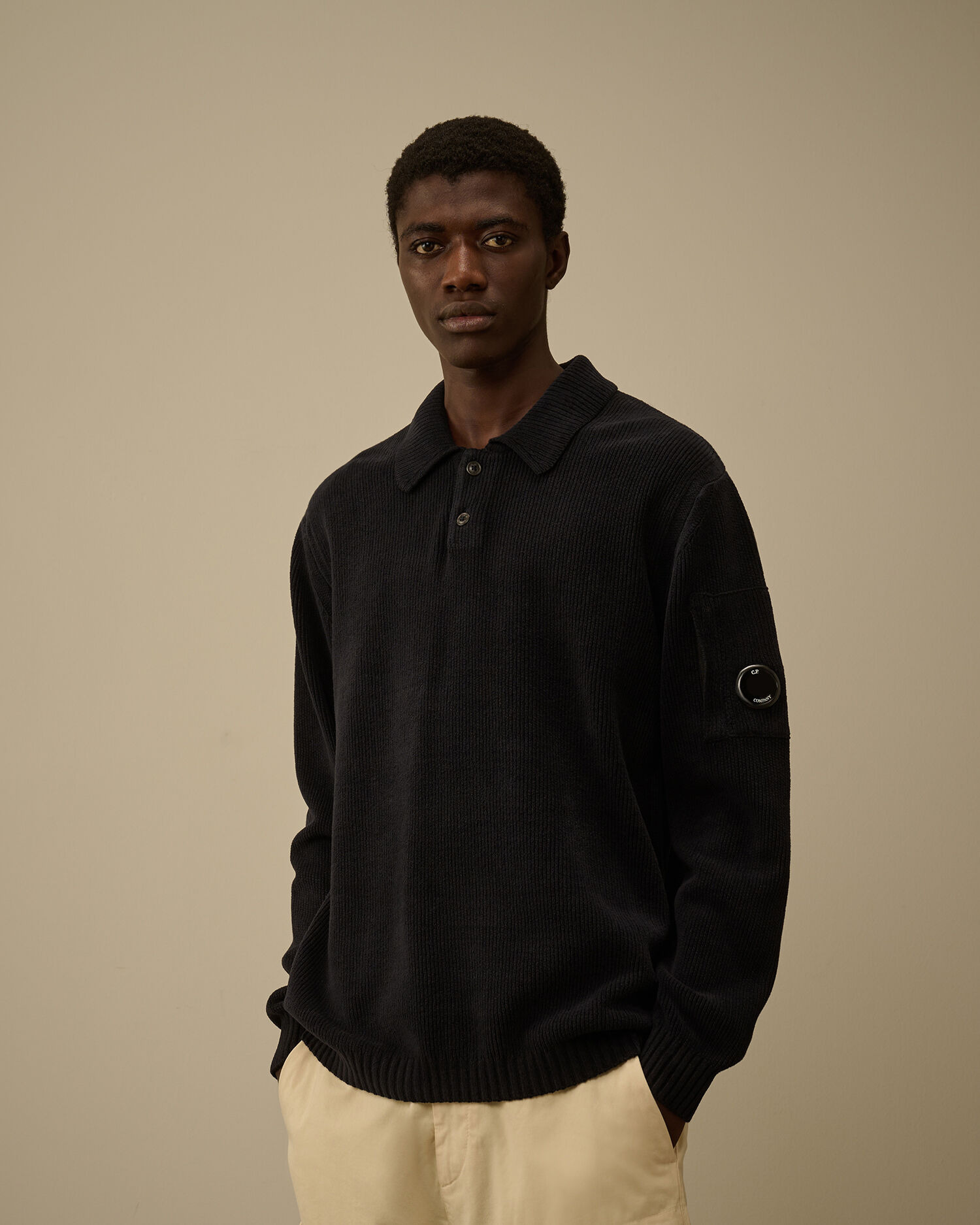 Cotton Chenille Polo Sweater - 3