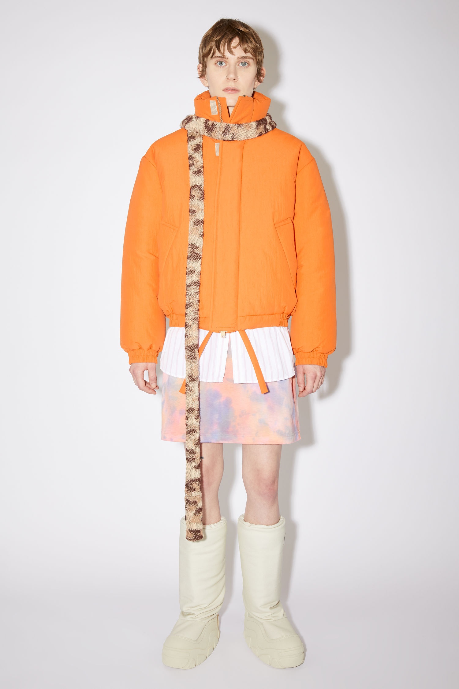 Padded nylon jacket - Pumpkin orange - 2