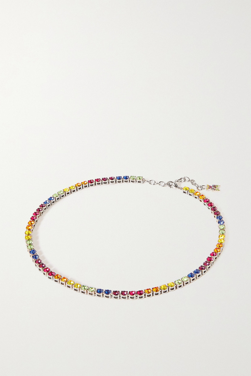 Silver-tone crystal necklace - 1