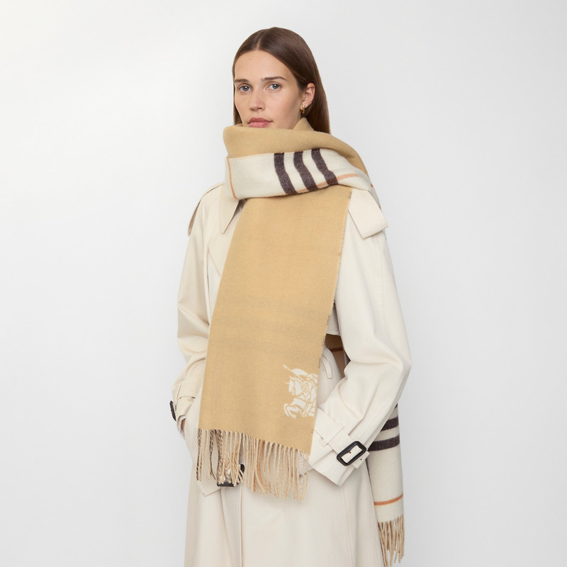 Wide Reversible Check Cashmere Scarf 3