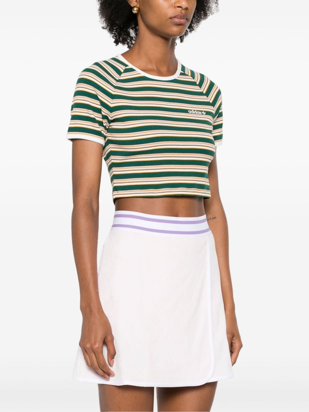 cropped striped T-shirt - 3