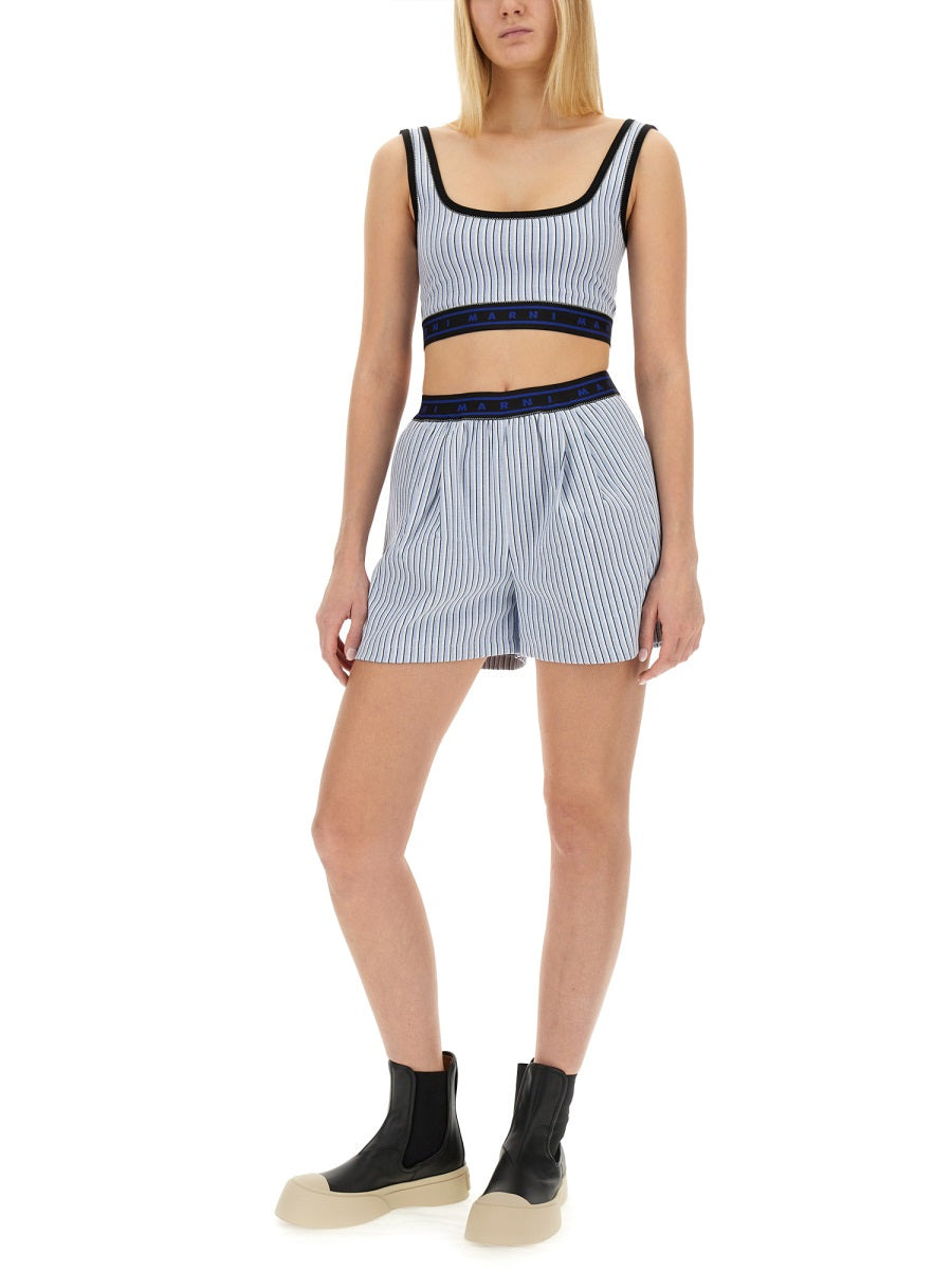 Marni Women Bermuda Shorts With Stripe Pattern - 2