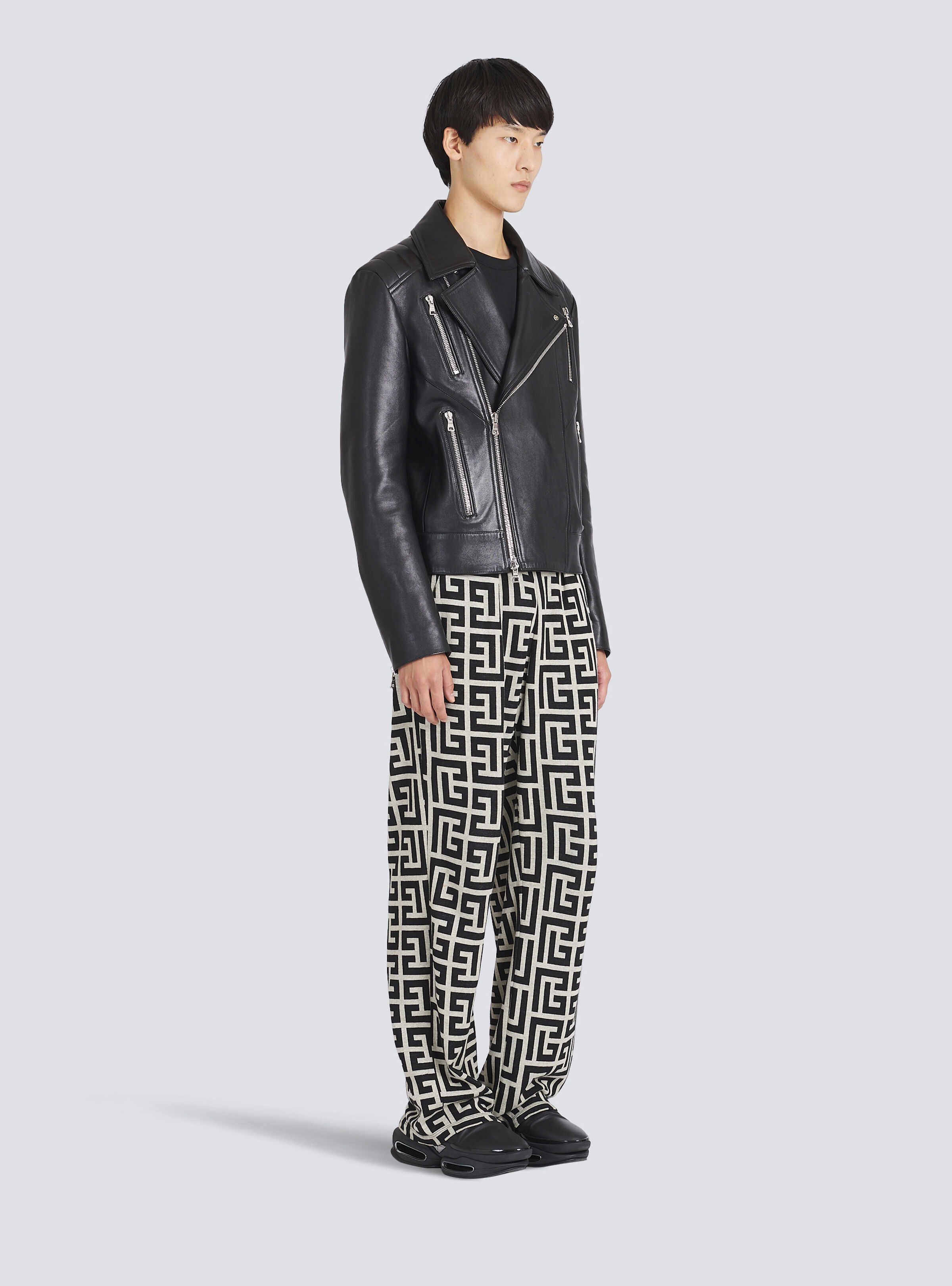 Leather biker jacket - 5