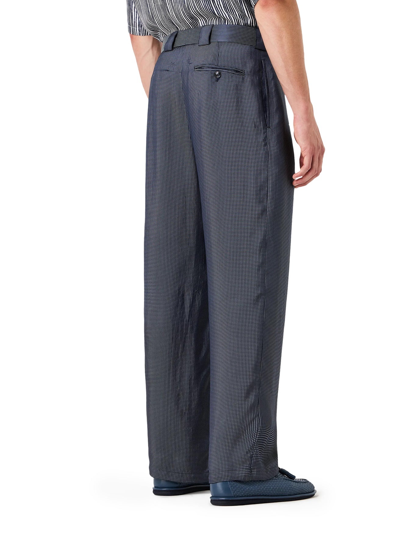 ASV JACQUARD VISCOSE BLEND SINGLE PLEAT TROUSERS - 4