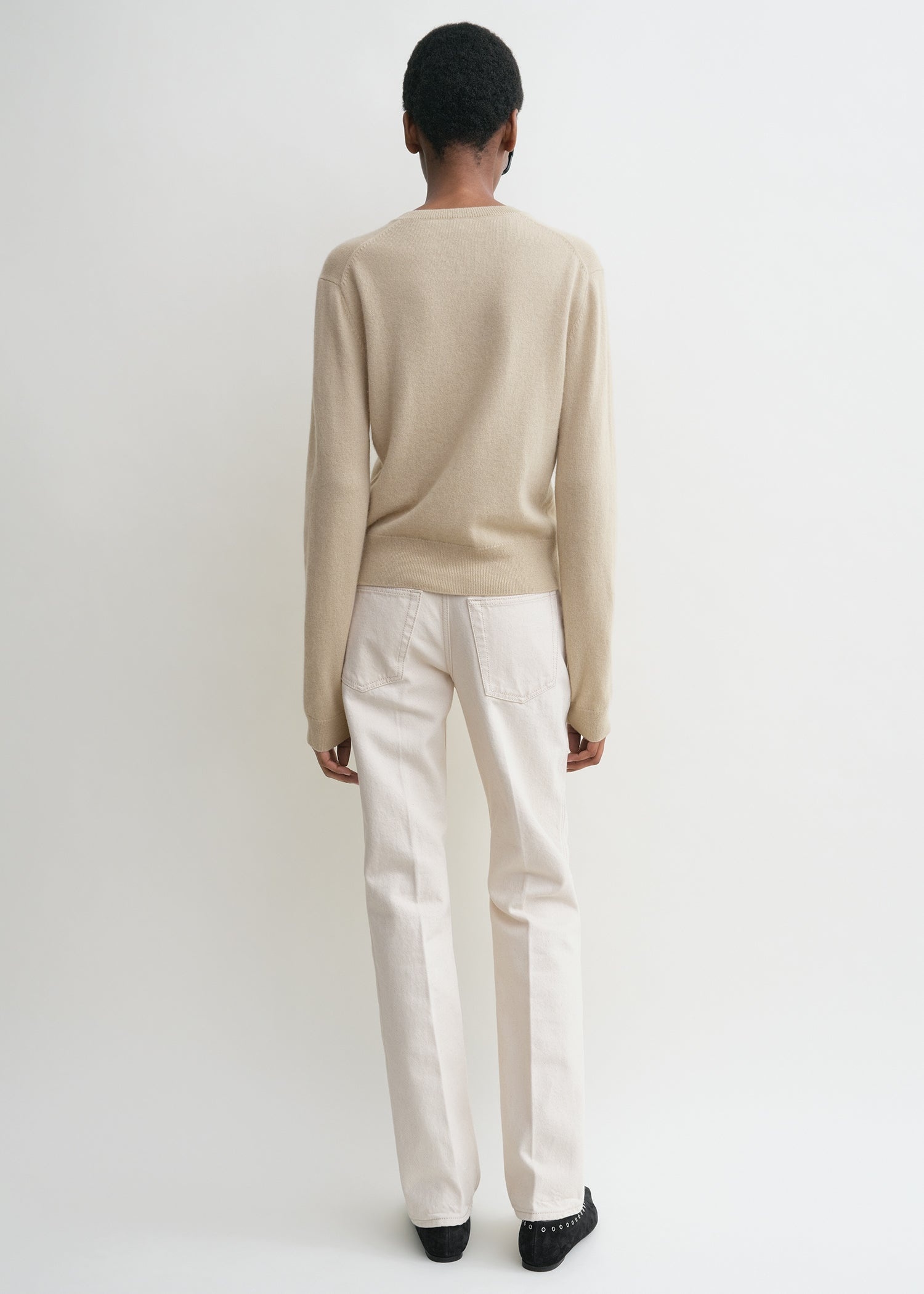Classic V-neck knit fawn - 4