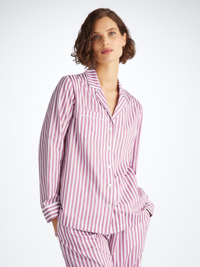 Derek Rose Women's Pyjamas Capri 23 Cotton Batiste Purple outlook
