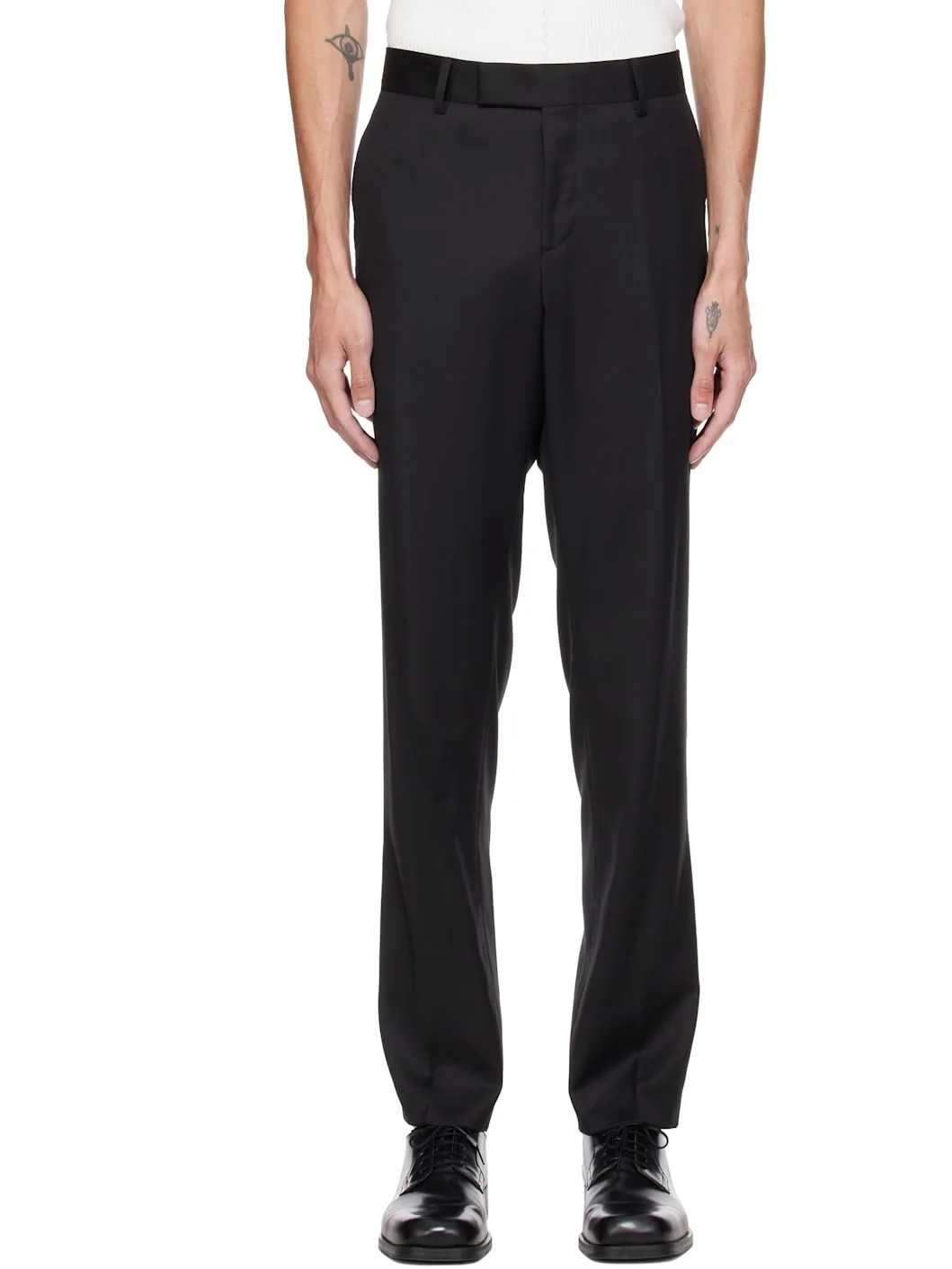 Black 'Boss One' Slim-Fit Trousers - 1