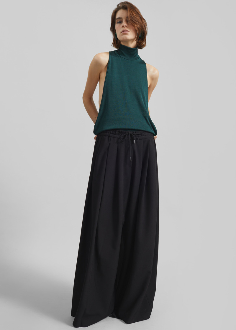 Corlen Pleated Wide Pants - Black 8