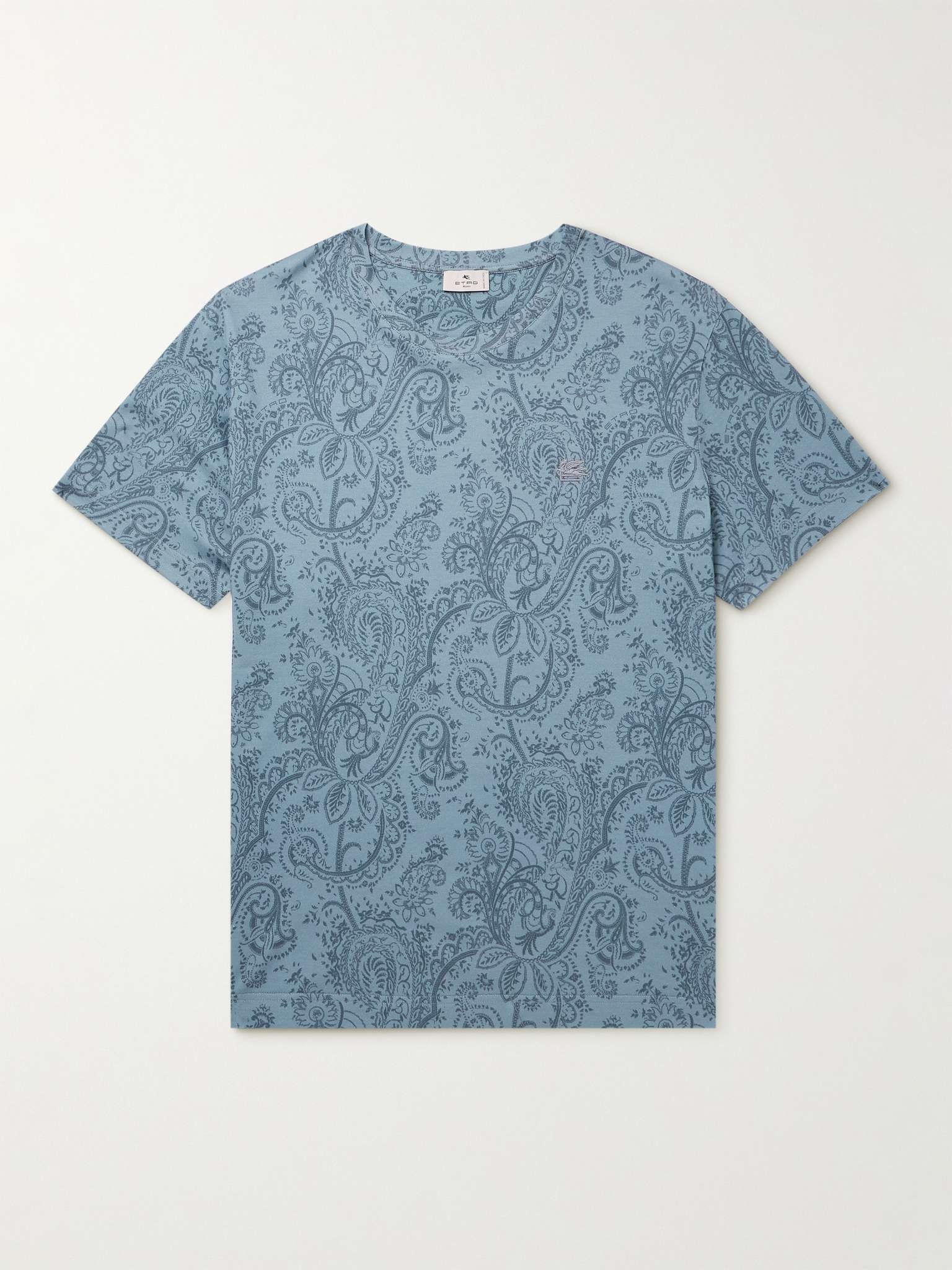 Etro Logo-Embroidered Paisley-Print Cotton-Jersey T-Shirt