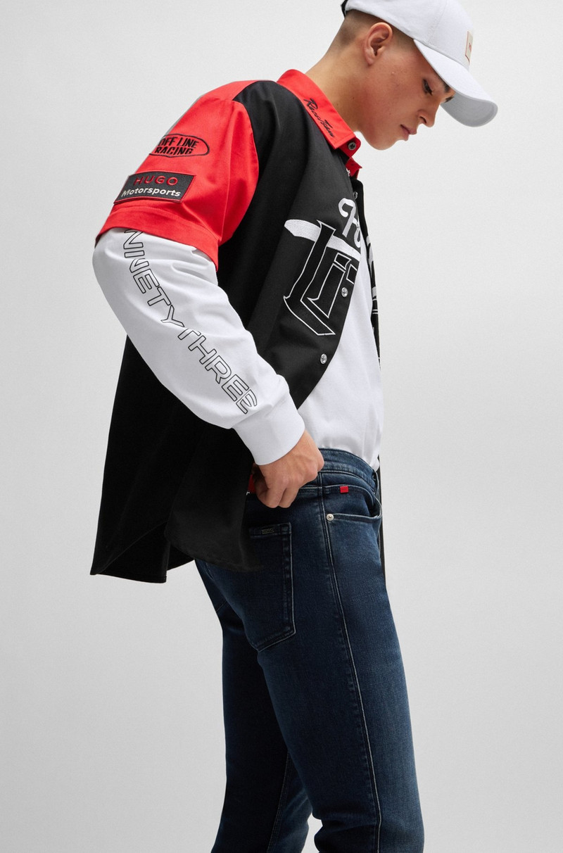 EXTRA-SLIM-FIT JEANS IN BLUE SUPER-SOFT DENIM 5