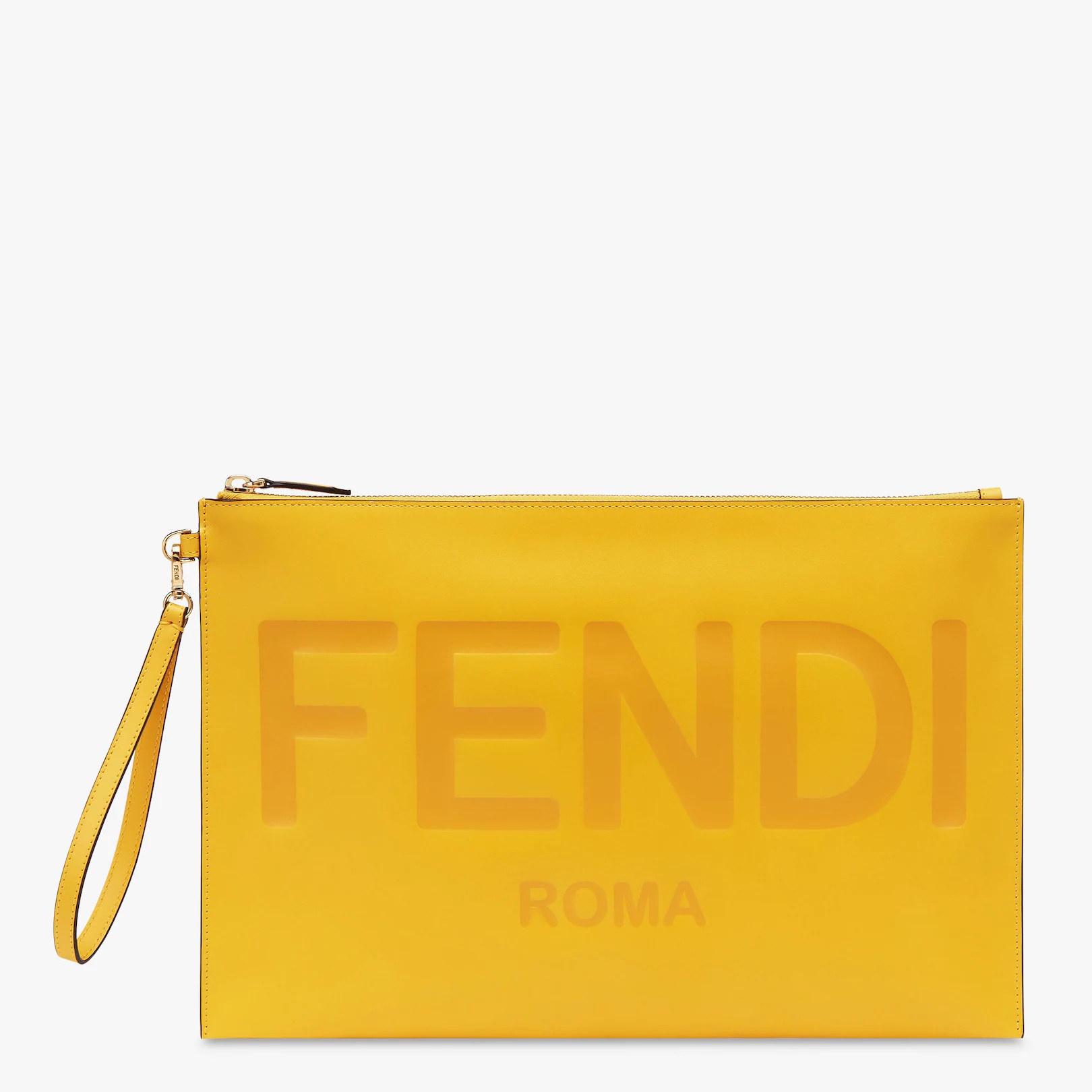 Yellow leather pouch - 1