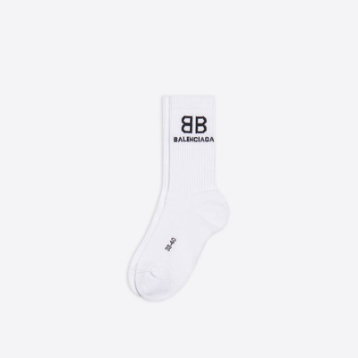 BALENCIAGA Men's Bb Tennis Socks in White outlook