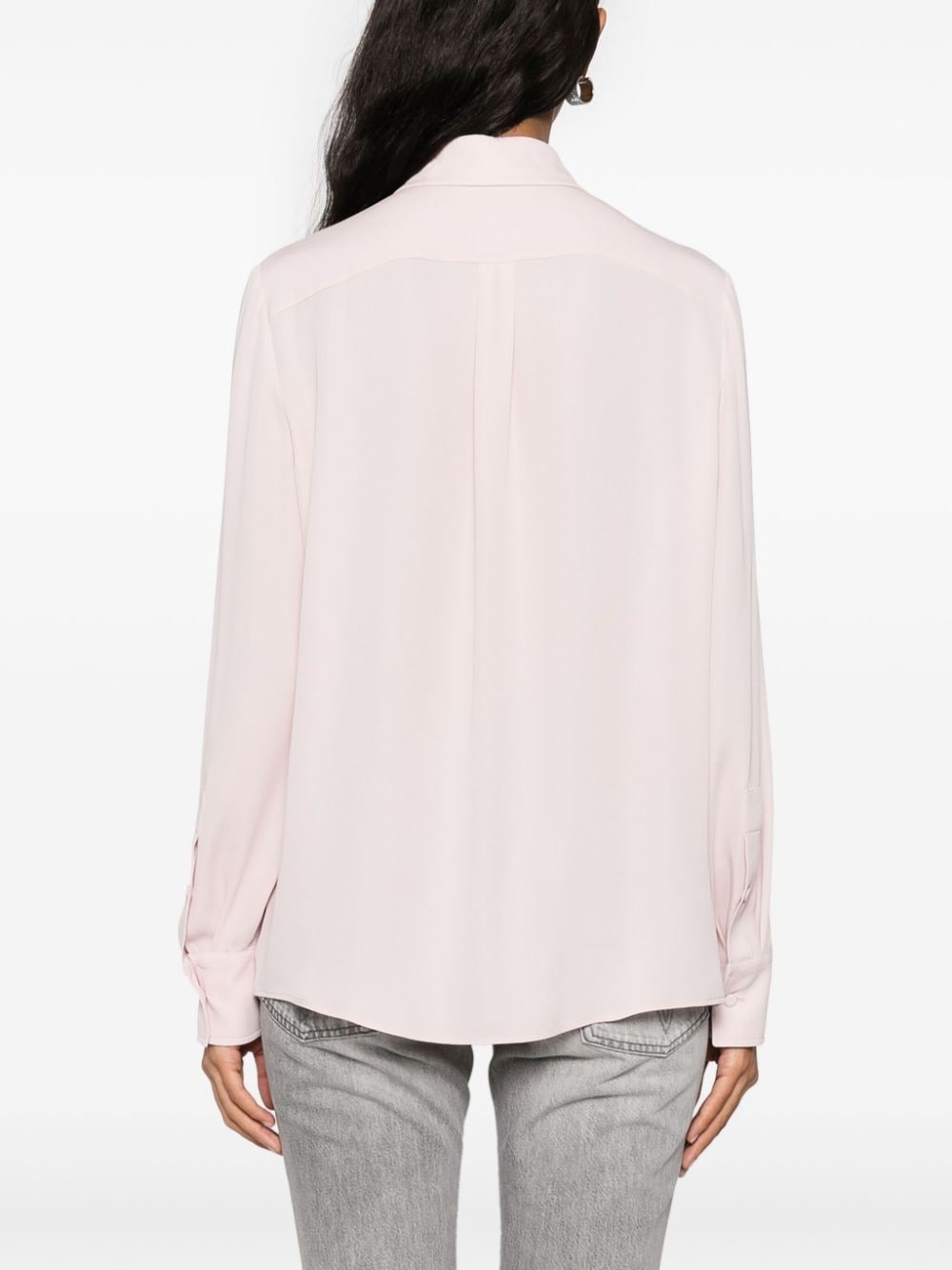 pointed-collar silk shirt - 4