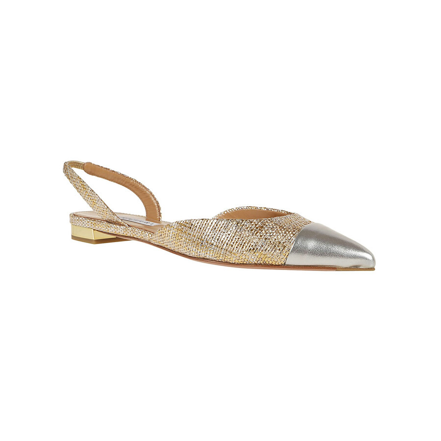 Aquazzura Milanese Laminated Leather Flats - 2