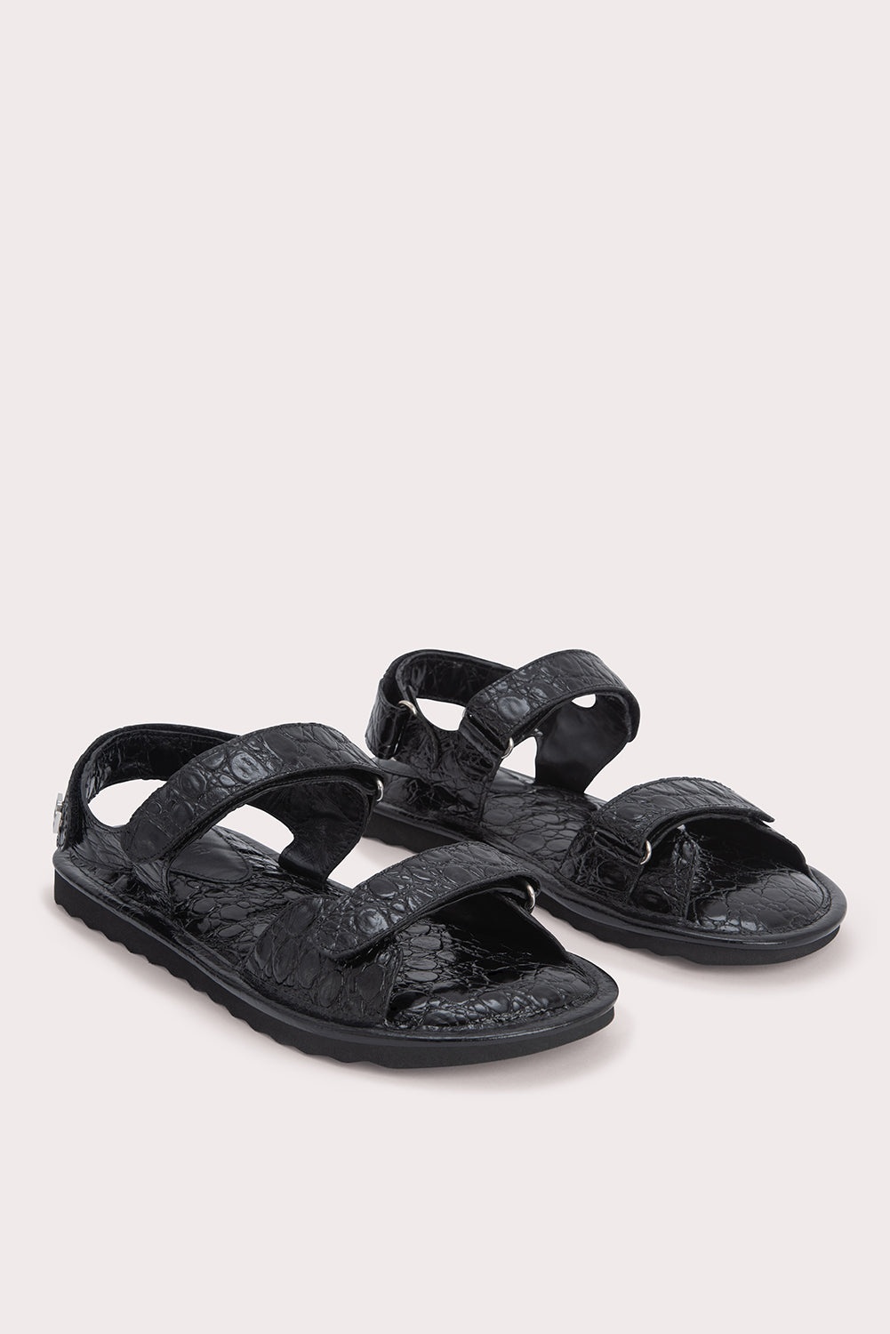 Gideon Black Circular Croco Embossed Leather - 2