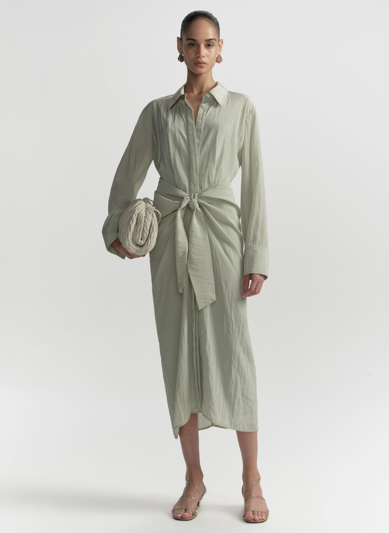 A.L.C. Mila Washed Taffeta Midi Shirtdress outlook